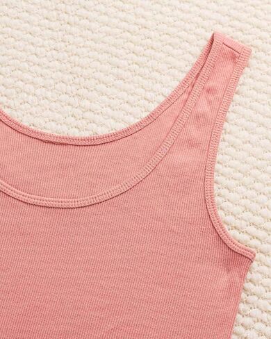 RASPBERRY PUDDING Summer Ribbed Tank Top for Women Basic Sleeveless Shirts Slim Fit Cami Scoop Neck Casual Solid in Saudi Arabia