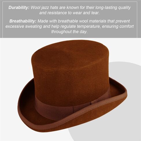 قبعة علوية من الصوف واللباد من بونتشوال جود، قبعة تنكرية طويلة بتصميم فيكتوري بطول 5 انش، هدايا للرجال لحفلات الرقص والكريسماس in Kuwait