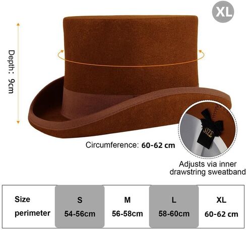 قبعة علوية من الصوف واللباد من بونتشوال جود، قبعة تنكرية طويلة بتصميم فيكتوري بطول 5 انش، هدايا للرجال لحفلات الرقص والكريسماس in Kuwait