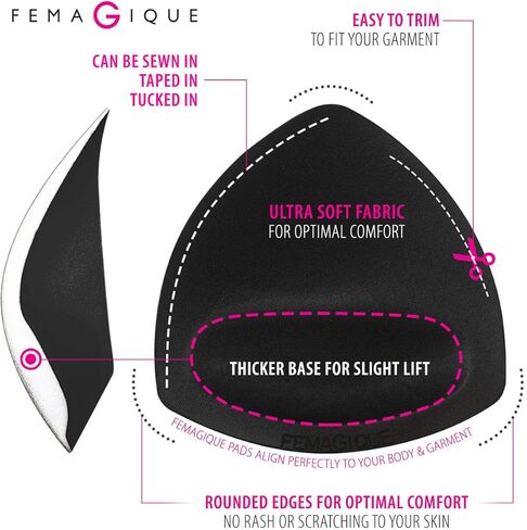 وسادات حمالة الصدر الرياضية المثلثة من FEMAGIQUE تتضمن أكواب بديلة لحشوة البيكيني والفساتين in Kuwait