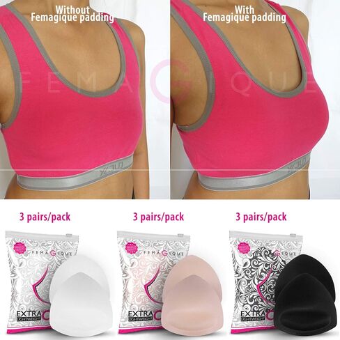 وسادات حمالة الصدر الرياضية المثلثة من FEMAGIQUE تتضمن أكواب بديلة لحشوة البيكيني والفساتين in Kuwait