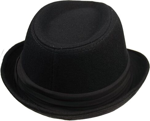 Men Classic Fedora-Hat Felt Manhattan-Gangster-Trilby Short Brim Jazz Hat in Kuwait