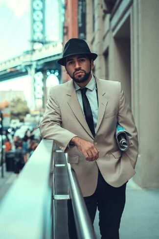 Men Classic Fedora-Hat Felt Manhattan-Gangster-Trilby Short Brim Jazz Hat in Kuwait