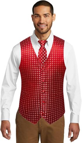 Christmas Men's Vest Tie Sets 6Pcs Suit Vest Tie and Bow Tie Pocket Square Cufflinks Lapel Pin for Men Holiday Party Gift in Kuwait