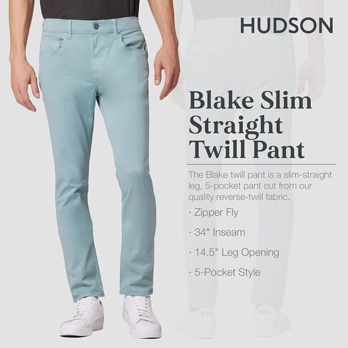 Hudson Jeans Men's Blake Slim Straight Twill Pant in Saudi Arabia