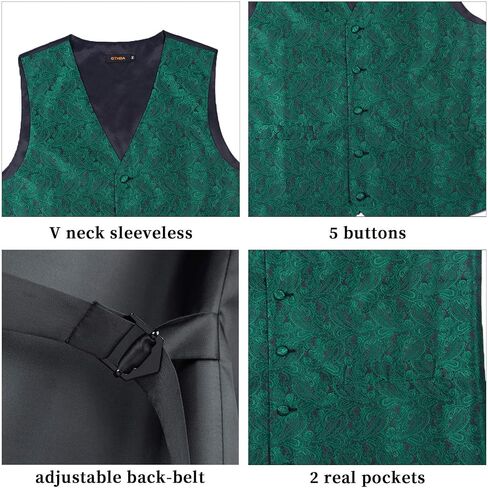 Christmas Men's Vest Tie Sets 6Pcs Suit Vest Tie and Bow Tie Pocket Square Cufflinks Lapel Pin for Men Holiday Party Gift in Kuwait