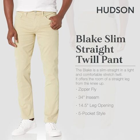 Hudson Jeans Men's Blake Slim Straight Twill Pant in Saudi Arabia