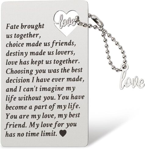 BOARDFEB Birthday Card for Men Women Wallet,Valentine Anniversary Cards for Lovers Boyfriends Girlfriends,Stainless Steel Valentine Anniversary Gifts for Him Her,Romantic Gift Card in Saudi Arabia