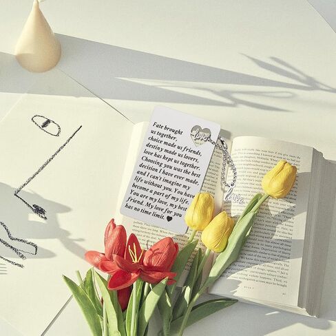 BOARDFEB Birthday Card for Men Women Wallet,Valentine Anniversary Cards for Lovers Boyfriends Girlfriends,Stainless Steel Valentine Anniversary Gifts for Him Her,Romantic Gift Card in Saudi Arabia