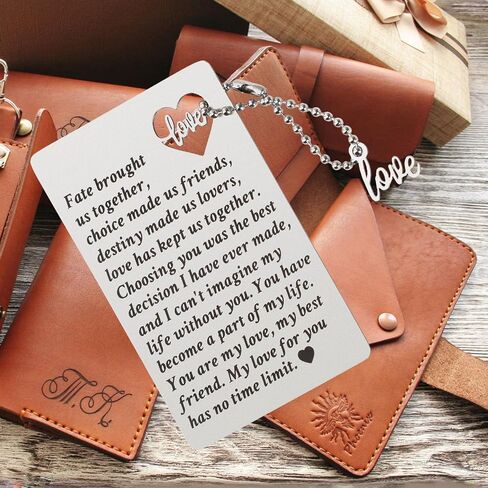 BOARDFEB Birthday Card for Men Women Wallet,Valentine Anniversary Cards for Lovers Boyfriends Girlfriends,Stainless Steel Valentine Anniversary Gifts for Him Her,Romantic Gift Card in Saudi Arabia