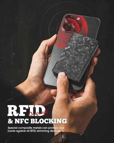 محفظة DUGRAFT رفيعة للرجال مع حامل بطاقات ائتمان معدني بسيط وجيب أمامي يحجب RFID لأكثر من 15 بطاقة، أموال وبطاقات قابلة للإزالة بسهولة in Saudi Arabia