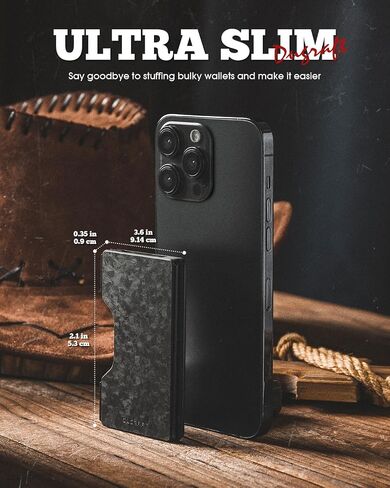 محفظة DUGRAFT رفيعة للرجال مع حامل بطاقات ائتمان معدني بسيط وجيب أمامي يحجب RFID لأكثر من 15 بطاقة، أموال وبطاقات قابلة للإزالة بسهولة in Saudi Arabia