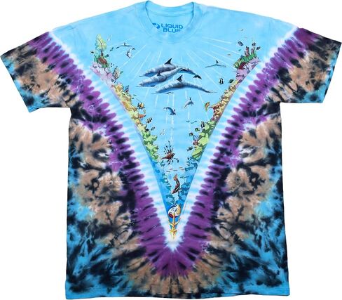 Liquid Blue Men's Standard Nature Underwater Dolphins Coral Reef in Saudi Arabia