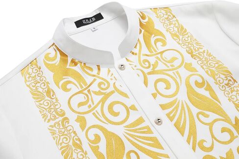 Mens African 2 Piece Sets Dashiki Metallic Traditional Suit Gold Stamp Printed Shirt and Pants Outfit in Saudi Arabia