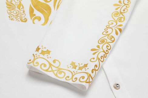 Mens African 2 Piece Sets Dashiki Metallic Traditional Suit Gold Stamp Printed Shirt and Pants Outfit in Saudi Arabia