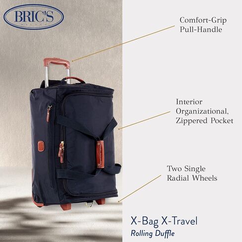 Bric's X-Bag Rolling Duffel Bag - 21 Inch Carry On Travel Bag for Men and Women - Luxury Weekender Luggage - Olive in Saudi Arabia