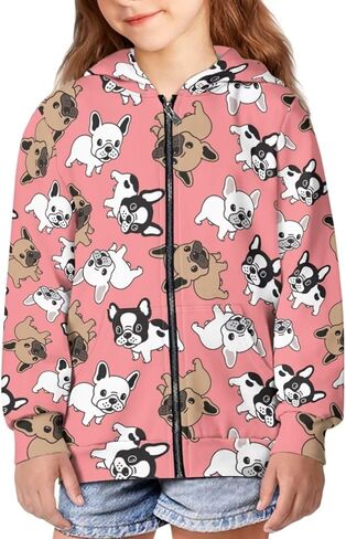 ZFRXIGN Fall Clothes for Girls Boys 6-16 Years Zip Up Hoodies Sweatshirts Hooded Pullover with Pocket in Saudi Arabia