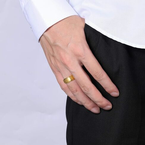 TRUMIUM 6mm 8mm Mens Womens Gold Tungsten Wedding Ring Band Brush Finish Scratch Resistant Size 5-14 in Saudi Arabia