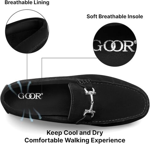 أحذية بدون كعب للرجال من GOOR مصنوعة من الجلد الطبيعي أحذية Penny Loafers كاجوال ناعمة مع بطانة ونعل داخلي من الجلد، مريحة وخفيفة الوزن ومسامية in Saudi Arabia