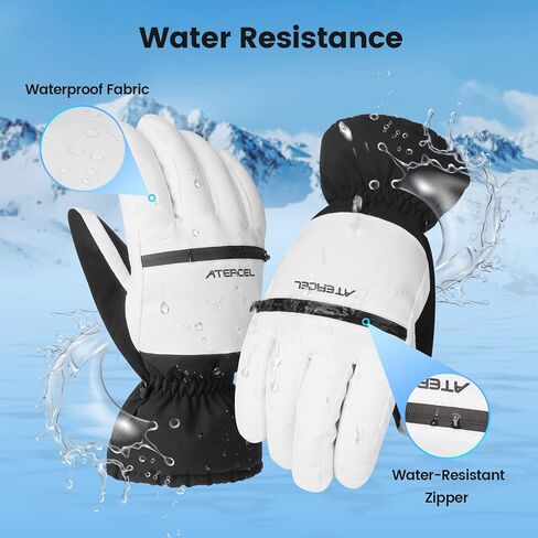 قفازات ATERCEL للتزلج مقاومة للماء تعمل باللمس، وقفازات الثلج للتزلج على الجليد، وعربة الثلج، والمشي لمسافات طويلة في فصل الشتاء للرجال والنساء، ومناسبة في الطقس البارد in Kuwait