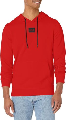 HUGO Men's Square Woven Logo Hooded Sweatshirt in Kuwait