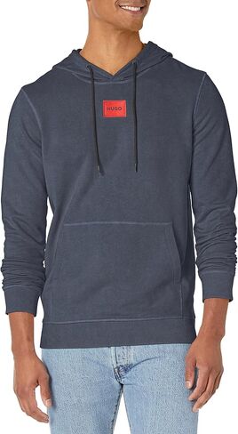 HUGO Men's Square Woven Logo Hooded Sweatshirt in Kuwait