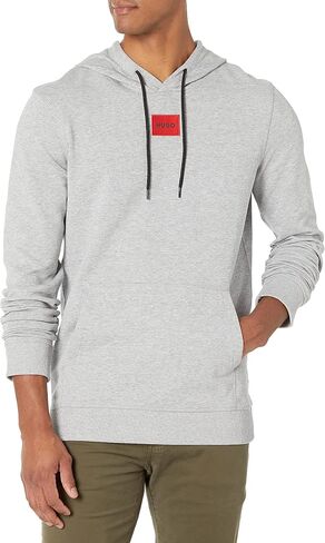 HUGO Men's Square Woven Logo Hooded Sweatshirt in Kuwait