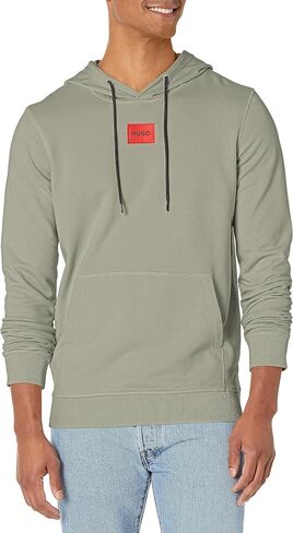 HUGO Men's Square Woven Logo Hooded Sweatshirt in Kuwait