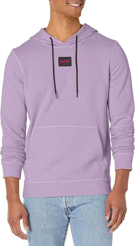 HUGO Men's Square Woven Logo Hooded Sweatshirt in Kuwait