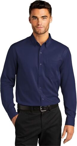 Wangyue Dress Shirts for Men Slim Fit Long Sleeve Casual Button Down Shirts Formal Dress Shirts with Pockets in Kuwait