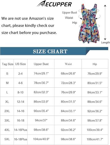 فستان سباحة مكون من قطعتين من ECUPPER للنساء طقم تانكيني لباس سباحة متواضع مزين بالزهور فستان سباحة للتحكم في البطن مع شورت للأولاد in Kuwait