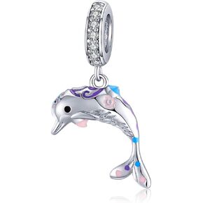 925 Sterling Silver Crocodile Charm Unicorn Charm Dog Charm Squirrel Charm Giraffe Charm Rabbit Charm Flamingo Charm for Pandora Charm Bracelet