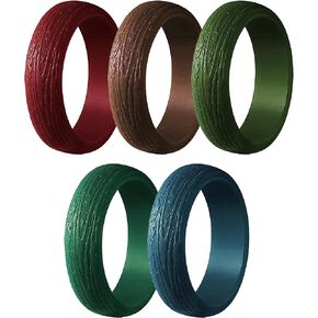 Truly Alpha Silicone Wedding Bands for Her - Pack of 7 | Flexible Silicone Rings Women | Glitter Silicone Ring Women | Workout Womens Silicone Rings | 5.7mm Rubber Rings Women in Saudi Arabia