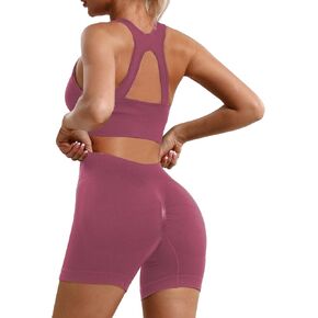 LAIMAI مجموعات تجريب للنساء 2 قطعة ملابس اليوغا مجموعة تجريب رياضية حمالة صدر رياضية عالية الخصر يغطي الرجل