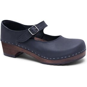 Sandgrens Swedish Handmade Wooden Closed Back Clogs | Mary Jane