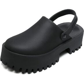 Women Platform Thick Soled Slippers,Beige Slip On Clogs Casual Non Slip Home Lazy Waterproof Fashion Sandals