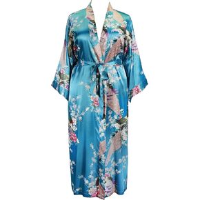 Applesauce - 838B - Plus Size Women's Kimono Long Robe - Boho Floral (One-Size fits most US 1X 2X 3X) in Kuwait