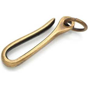 Craftmemore اليابانية الأسماك هوك المفاتيح المحفظة حامل الحزام كليب الملحقات الجلدية 2 "حزمة طويلة من 2 (النحاس المصقول)