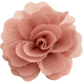 Pleats Large Fabric Flower Brooch pin and Hair clip for Women, Gift (Beige)