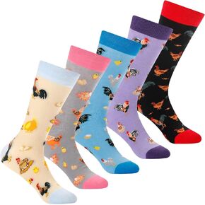5 Pairs Novelty Chicken Socks for Women Girls, Funny Chicken Gift Animal Socks for Chicken Lovers in Kuwait