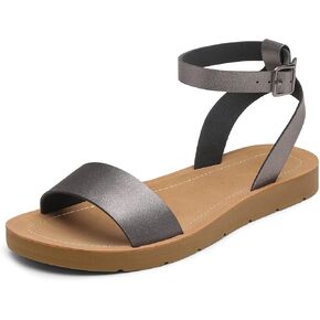 DREAM PAIRS Women’s One Band Ankle Strap Buckle Flat Sandals in Kuwait