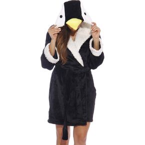 Just Love Critter Robe Sherpa Trim Velour Robes for Women