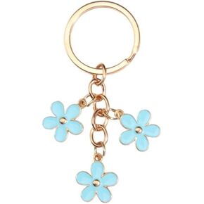 Fuqimanman2020 1~4 Pcs Flowers Charms Enameled Keychain Cute Flowers Chain Tassel Keyring Gifts Purse Bag Accessories