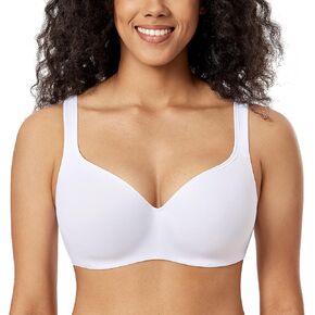 DELIMIRA Women's Balconette Bra Plus Size Full Coverage Tshirt Seamless Underwire Bras Back Smoothing in Saudi Arabia