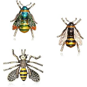 مجموعة دبوس بروش للنساء من إن إيه 4 قطع من الحشرات والنحل الكريستالية وحشرات الحيوانات دبابيس مجوهرات عتيقة in Kuwait