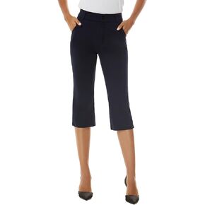 iChosy Women's Barely Bootcut Capri Pants Stretchy Capri Dress Pants with Pockets
