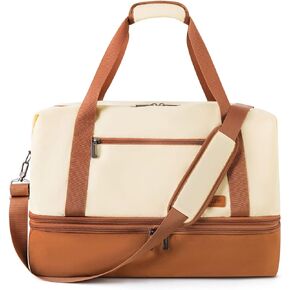 حقيبة سفر قابلة للتوسيع للرجال - حقائب كبيرة لعطلة نهاية الأسبوع للنساء مع حجرة للأحذية - حقيبة من القماش الخشن خفيفة الوزن قابلة للطي طوال الليل - أسود in Kuwait