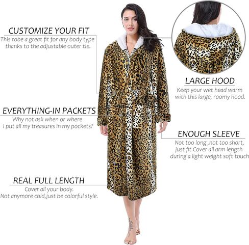 Catalonia Womens Plush Long Robe, Warm Comfy Fluffy Bathrobe, Gift for Her in Saudi Arabia