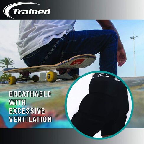 Trained Padded Protective Shorts for Extreme Sports Black in Kuwait