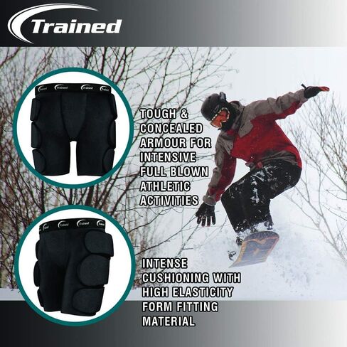Trained Padded Protective Shorts for Extreme Sports Black in Kuwait